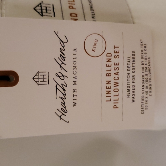 Hearth & Hand Bedding Hearth Hand 2 Pk King Linen Blend With Hem Stitch Pillowcase Set Low